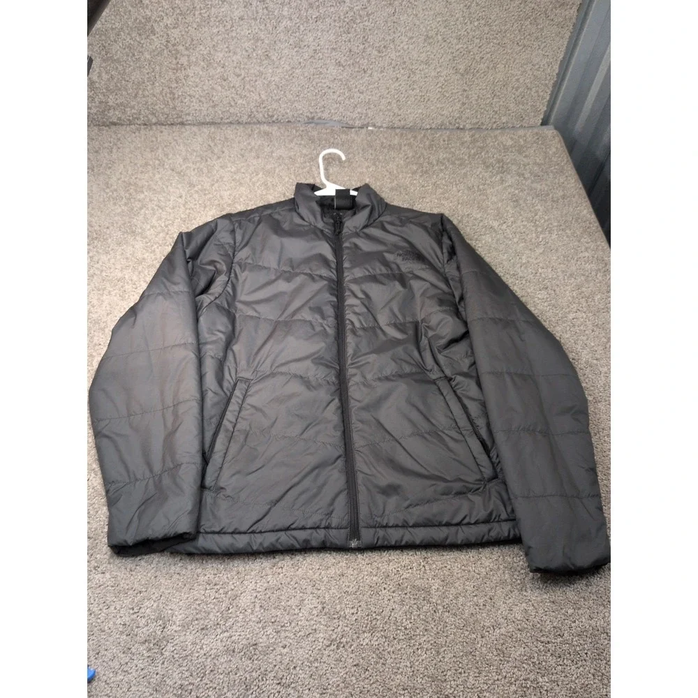 The North Face Mens Tamburello Puffer Jacket Grey Quilted Full Zip Medium
